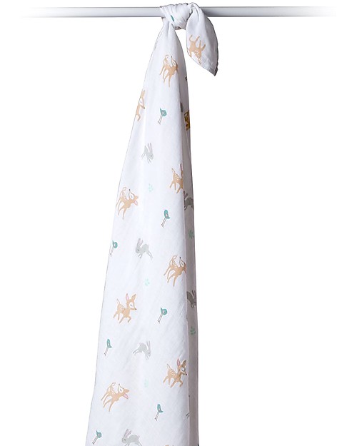 Lulujo Baby Copertina Swaddle 120 x 120 cm, Little Fawn - 100% mussola di cotone Muslin Swaddle