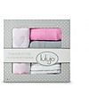 Lulujo Baby Essentials Gift Set, 1 swaddle, 2 mini muslin cloths, 1 facecloth, Pink - 100% Cotton Muslin Swaddle