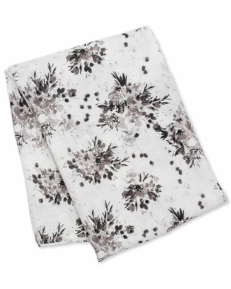 black floral swaddle