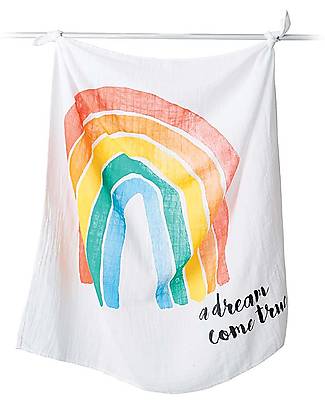 Lulujo Baby OUTLET - Baby’s First Year Swaddle + Cards Set, A Dream Come True - Showroom Sample Muslin Swaddle