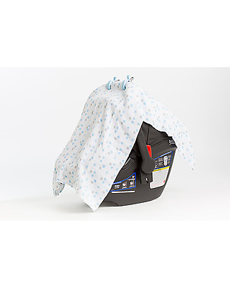 Lulujo Baby OUTLET Set of 2 Swaddles 120 x 120 cm + 4 Clips, Blue - 100% cotton muslin - Showroom Sample Swaddles