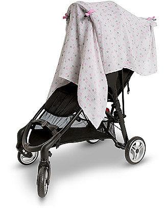 Lulujo Baby OUTLET Set of 2 Swaddles 120 x 120 cm + 4 Clips, Pink - 100% cotton muslin - Showroom Sample Swaddles