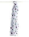 Lulujo Baby OUTLET Swaddle Blanket 120 x 120 cm, Elephants on Parade - 100% cotton muslin - Showroom Sample Muslin Swaddle