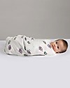 Lulujo Baby OUTLET Swaddle Blanket 120 x 120 cm, Elephants on Parade - 100% cotton muslin - Showroom Sample Muslin Swaddle