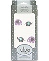 Lulujo Baby OUTLET Swaddle Blanket 120 x 120 cm, Elephants on Parade - 100% cotton muslin - Showroom Sample Muslin Swaddle