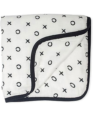 Lulujo Baby Quilted Blanket Modern Collection, XO - 70% Bamboo 30% Cotton Blankets