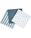 Lulujo Baby Set 3 Swaddle Blankets 69 x 69 cm - Blueberries - 100% Cotton Muslin Swaddle