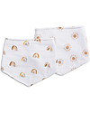 Lulujo Baby Set of 2 Bandana Bibs - Boho -Rainbow + Suns - 100% Cotton Muslin Bandana Bibs