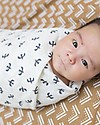 Lulujo Baby Set of 2 Swaddle Blankets 100 x 100 cm - Boho - 100% Cotton Muslin - Mudcloth+Black Birds Muslin Swaddle