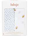 Lulujo Baby Set of 2 Swaddles 100 x 100 cm - Bees/Dots - 100% cotton muslin Muslin Swaddle