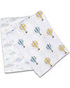 Lulujo Baby Set of 2 Swaddles 100 x 100 cm - Hot Air Baloon - 100% cotton muslin Muslin Swaddle