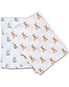 Lulujo Baby Set of 2 Swaddles 100 x 100 cm - Vintage Bears/Sail Boat - 100% cotton muslin Muslin Swaddle