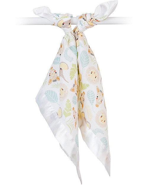 Lulujo Baby Soft Security Blanket 40 x 40 cm - Jungle - 100% cotton - 2 Pieces Muslin Swaddle