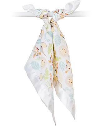Lulujo Baby Soft Security Blanket 40 x 40 cm - Jungle - 100% cotton - 2 Pieces Swaddles