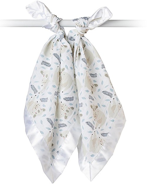 Lulujo Baby Soft Security Blanket 40 x 40 cm - Koala - 100% cotton - 2 Pieces Muslin Swaddle