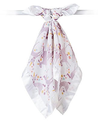 Lulujo Baby Soft Security Blanket 40 x 40 cm, Modern Unicorn - 100% Cotton - 2 pieces Swaddles