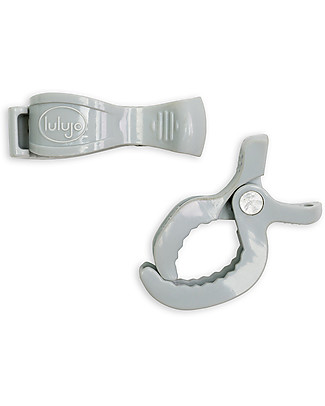 Lulujo Baby Stroller Clips, 2-Pack - Grey Muslin Swaddle