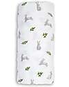 Lulujo Baby Swaddle Blanket 100x100 cm - Bunnies - 100% Cotton Muslin Muslin Swaddle