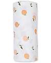 Lulujo Baby Swaddle Blanket 100x100 cm - Peaches - 100% Cotton Muslin Muslin Swaddle