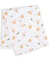 Lulujo Baby Swaddle Blanket 100x100 cm - Peaches - 100% Cotton Muslin Muslin Swaddle