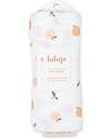 Lulujo Baby Swaddle Blanket 100x100 cm - Peaches - 100% Cotton Muslin Muslin Swaddle