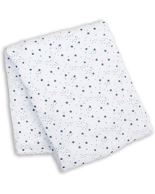 Lulujo Baby Swaddle Blanket 100x100 cm - Star - 100% Cotton Muslin Muslin Swaddle