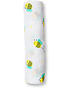 Lulujo Baby Swaddle Blanket 120 x 120 cm, Bumbling Bee - 100% cotton muslin Muslin Swaddle