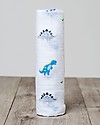 Lulujo Baby Swaddle Blanket 120 x 120 cm, Dinosauri - 100% cotton muslin Muslin Swaddle