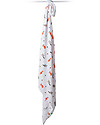 Lulujo Baby Swaddle Blanket 120 x 120 cm, Forest Friends - 100% cotton muslin Muslin Swaddle