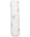 Lulujo Baby Swaddle Blanket 120 x 120 cm, Hummingbird - Bamboo muslin Muslin Swaddle
