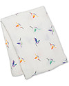 Lulujo Baby Swaddle Blanket 120 x 120 cm, Hummingbird - Bamboo muslin Muslin Swaddle