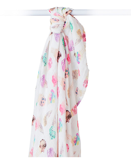 Lulujo Baby Swaddle Blanket 120 x 120 cm, Ice Cream - Bamboo muslin Muslin Swaddle