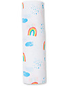 Lulujo Baby Swaddle Blanket 120 x 120 cm, Rainbow Sky - 100% cotton muslin Muslin Swaddle
