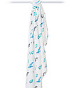Lulujo Baby Swaddle Blanket 120 x 120 cm, Whale - Bamboo muslin Muslin Swaddle