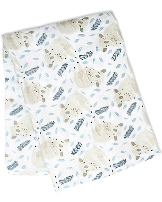 Lulujo Baby Swaddle Blanket 120x120 cm - Koala - 100% Cotton Muslin Swaddles