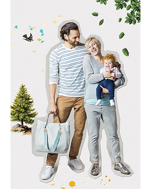 Lässig Green Label Mix’n Match Changing Bag, Light Grey - Lots of accessories, 100% recycled Diaper Changing Bags