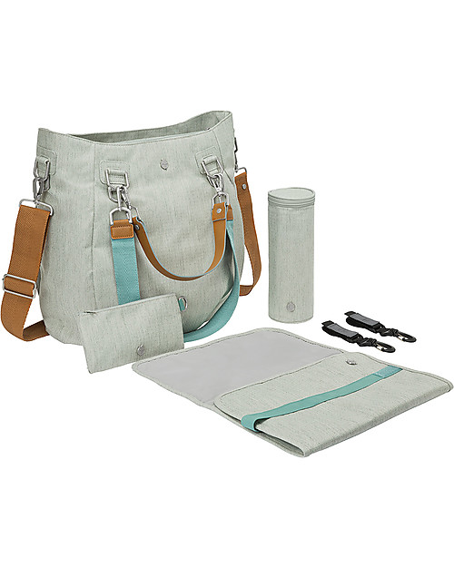 Lässig Green Label Mix’n Match Changing Bag, Light Grey - Lots of accessories, 100% recycled Diaper Changing Bags