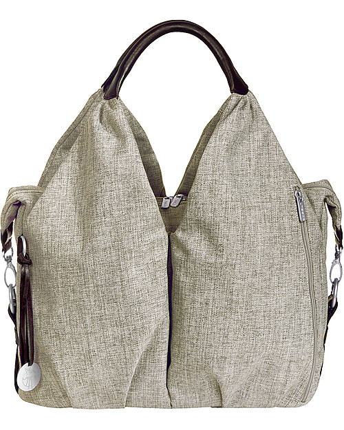 Lässig Neckline Green Label Changing Bag, Choco Melange - Lots of accessories, 100% recycled Diaper Changing Bags