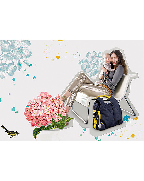 Lässig Neckline Green Label Changing Bag, Denim - Lots of accessories, 100% recycled Diaper Changing Bags
