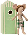Maileg Beach Mice - Dad - with Cabine de Plage - 17,5 cm Puppets