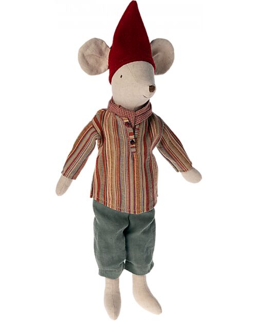 Maileg Christmas Mouse - Medium - Boy - Height 37 cm Puppets