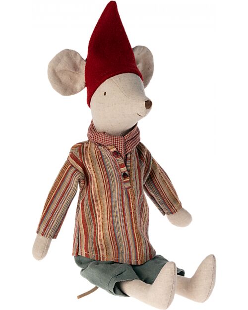 Maileg Christmas Mouse - Medium - Boy - Height 37 cm Puppets