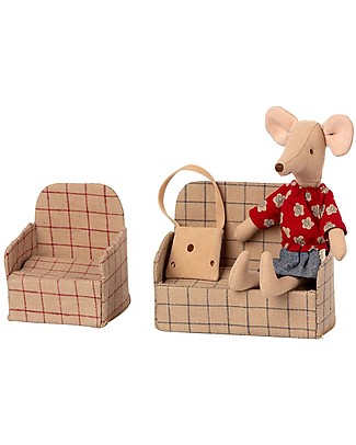 Maileg Couch Mouse - 8 cm - For Maileg Dollhouse Dolls Accessories