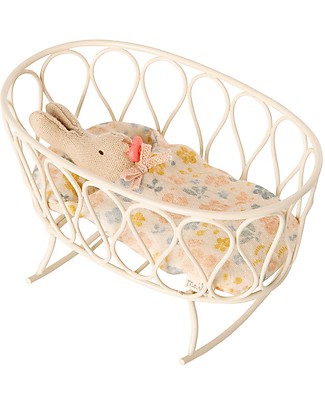 Maileg Cradle with Sleeping Bed - 9 cm - for Maileg Doolhouse Dolls Accessories
