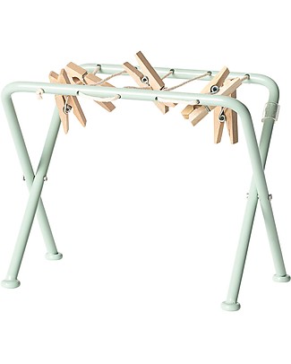 Maileg Drying rack with Pegs - Wood and Metal - 10 cm Dolls Accessories