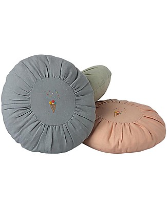 Maileg Embroidered Cushion - Blue - Diameter 25 cm Height 26 cm Cushions