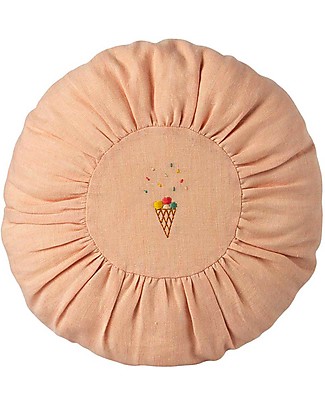 Maileg Embroidered Cushion - Pink - Diameter 25 cm Height 26 cm Cushions