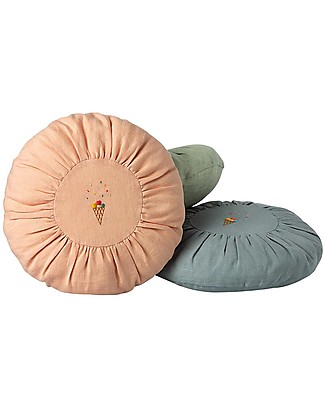 Maileg Embroidered Cushion - Pink - Diameter 25 cm Height 26 cm Cushions