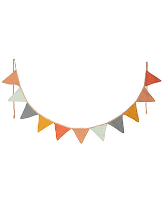 Maileg Flags Garland for Doll House- Cotton and Linen - 16 cm Dolls Accessories
