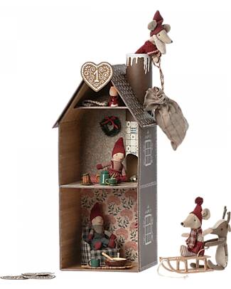 Maileg Gingerbread House - Mouse - with Christmas Decorations - 45 x 17,5 cm Puppets